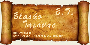 Blaško Tasovac vizit kartica